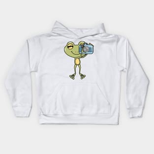 Frog as Photographer with Camera Kids Hoodie